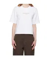 Off-white Regular Fit Cotton T-shirt With Printed Design In White