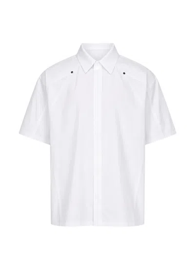 Off-white Short-sleeved Panelled Shirt In White