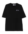 Off-white Crew-neck Cotton T-shirt With Contrasting Logo In Black