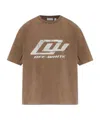 Off-white Logo Printed Crewneck T-shirt In Brown