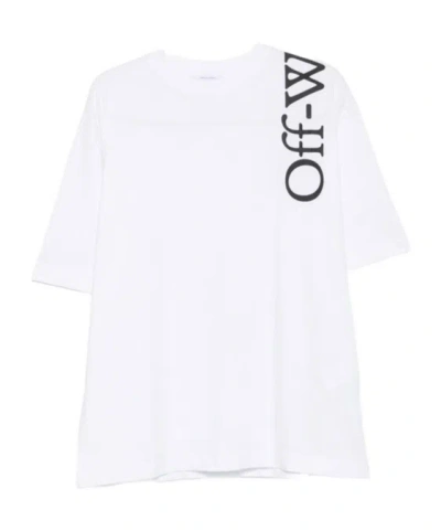 Off-white Vertical Bookish Skate Cotton Crewneck T-shirt In White