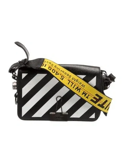 Pre-owned Off-white Signature Crossbody Bag In Black