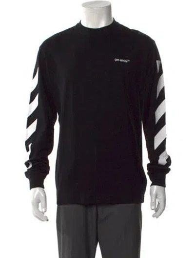 Pre-owned Off-white Signature Logo Graphic Print T-shirt In Black