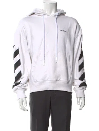 Pre-owned Off-white Signature Logo Striped Hoodie In Multi