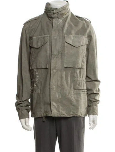 Pre-owned Off-white Signature Logo Utility Jacket In Green