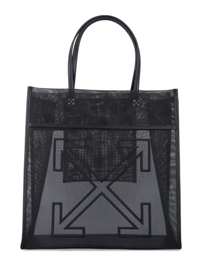 Off-white Signature Market Tote Bag - 37.5cm X 37cm X 15cm In Black