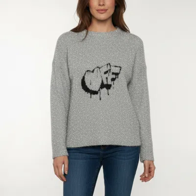 Pre-owned Off-white Silver Logo Intarsia Lurex Knit Sweater S