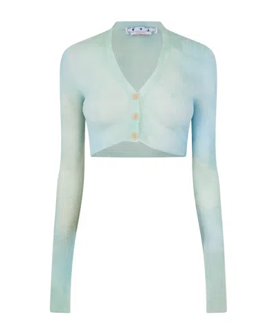 Off-white Simple Knitted Sweater In Blue