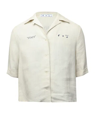 Off-white Simple Long-sleeve Shirt In White