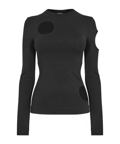 Off-white Simple Long-sleeved Top In Black