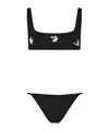 Off-white Simple Printed Swimsuit In Black