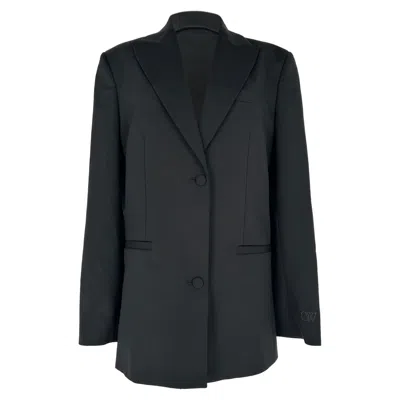 Pre-owned Off-white Single Breasted Blazer In Black Wool