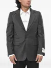 Off-white Single-breasted Logo-patch Blazer In Gray