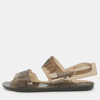 Pre-owned Off-white Size 41 Grey Jelly Slingback Sandals