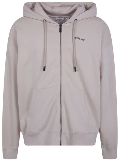 Off-white Skate Half Arrow Zip Hoodie In Gray