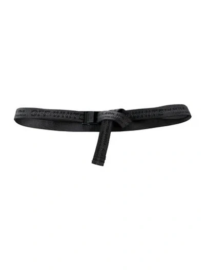 Pre-owned Off-white Skinny Canvas Belt In Black