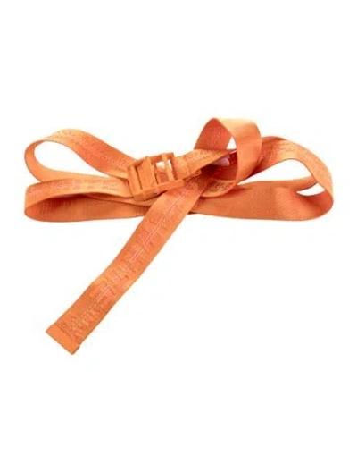 Pre-owned Off-white Skinny Canvas Belt In Orange