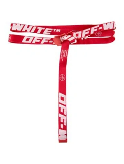 Pre-owned Off-white Skinny Canvas Belt In Red