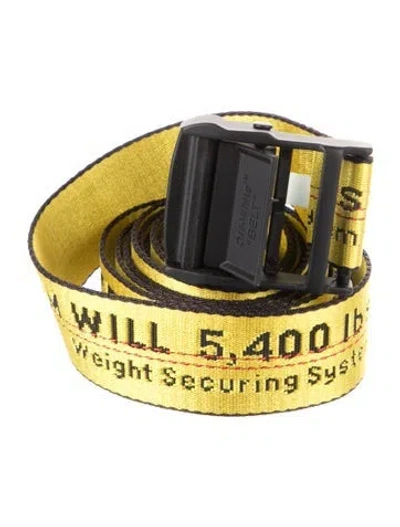 Pre-owned Off-white Skinny Canvas Belt In Yellow