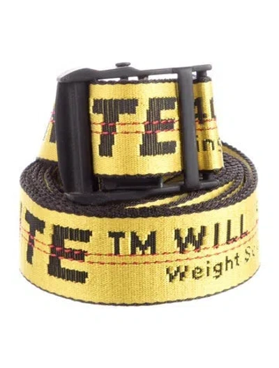 Pre-owned Off-white Skinny Canvas Belt In Yellow