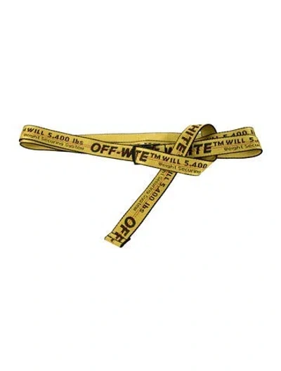 Pre-owned Off-white Skinny Canvas Belt In Yellow