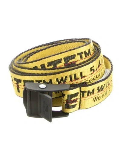 Pre-owned Off-white Skinny Canvas Waist Belt W/ Tags In Yellow