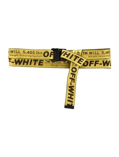 Pre-owned Off-white Skinny Canvas Waist Belt In Yellow