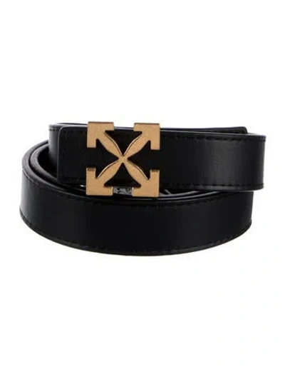Pre-owned Off-white Skinny Leather Belt In Black