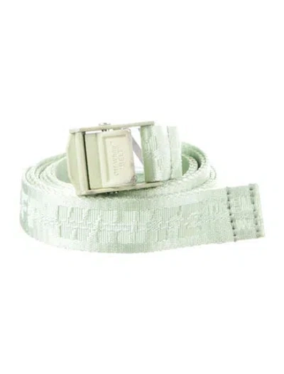 Pre-owned Off-white Skinny Nylon Belt In Green