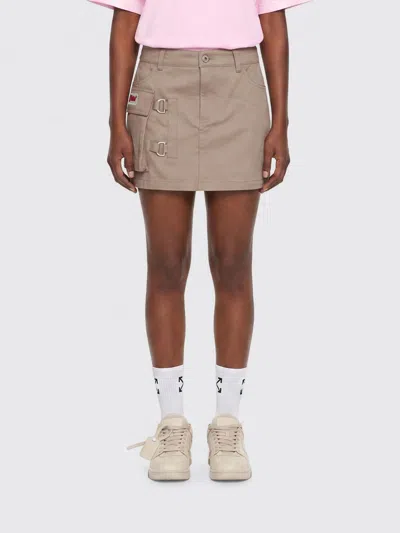 Off-white Skirt  Woman Color Grey In Brown