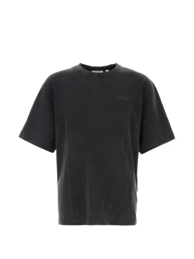 Off-white Cotton Graphic Print Round Neck T-shirt In Black