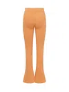 Off-white Sleek Split Trousers In Peach Orange