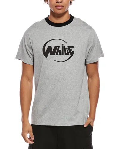 Off-white Graphic-print Ringer T-shirt In Gray