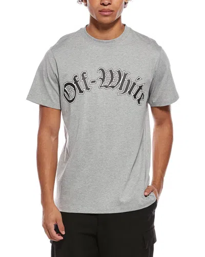 Off-white Slim Fit Goth Logo Jersey T-shirt In Gray