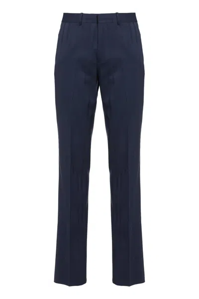 Off-white Slim Fit Tailored Trousers In Blue