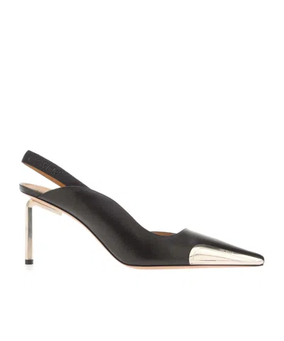 Off-white Slingback Highheeled Shoe In Black