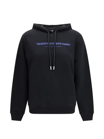 Off-white Slogan-print Hoodie In Black