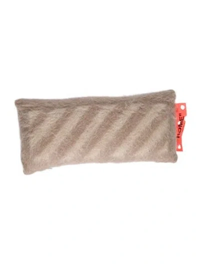Pre-owned Off-white Small Diagonals Throw Pillow In Neutral