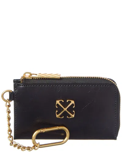 Off-white Small Leather Coin Purse In Black