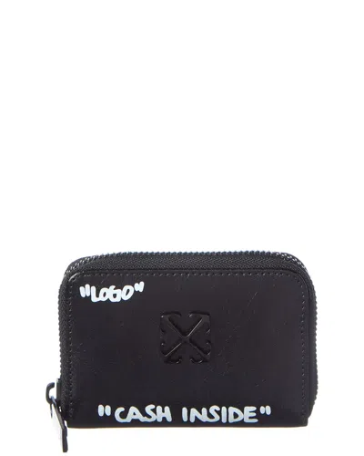 Off-white Small Leather Coin Purse In Black