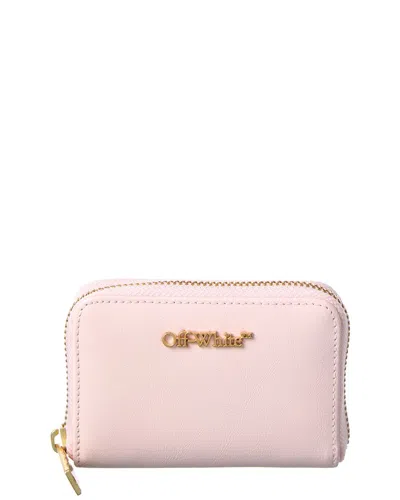 Off-white Small Leather Coin Purse In Pink