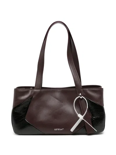 Off-white Small Oyah Leather Tote Bag In Purple