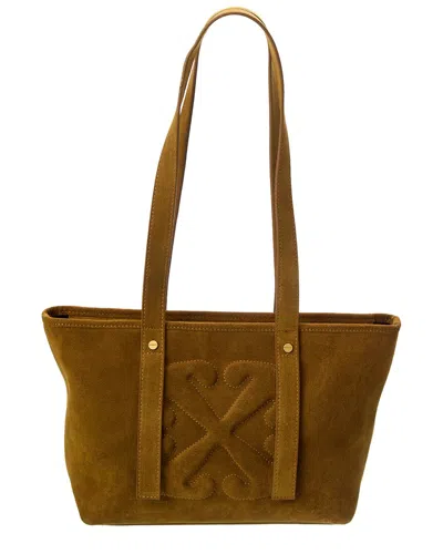 Off-white ™ Small Zip Day Off Suede Tote In Brown