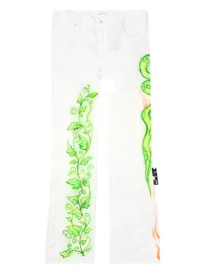 Off-white Snake Plant Straight-leg Jeans In White