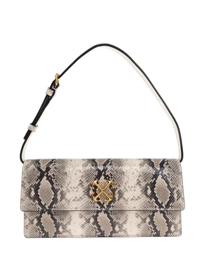 Off-white Snakeskin-effect Shoulder Bag In Gray