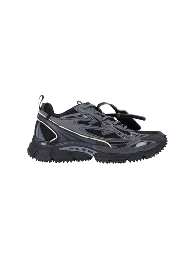Off-white Low-top Sneakers With Textured Rubber Sole In Multi