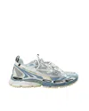 Off-white Mesh Sneakers Round Toe Rubber Sole Pull Tab In Blue