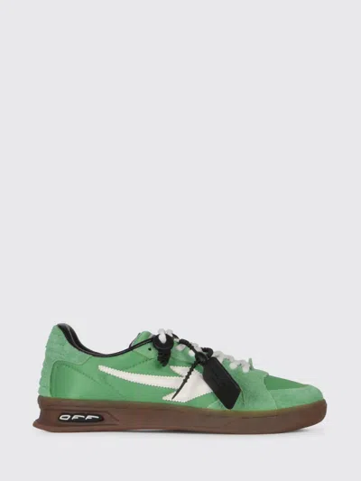 Off-white Suede And Nylon End Of Play Sneakers In Green