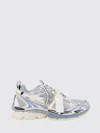 Off-white Mesh Sneakers Round Toe Rubber Sole Pull Tab In Multi