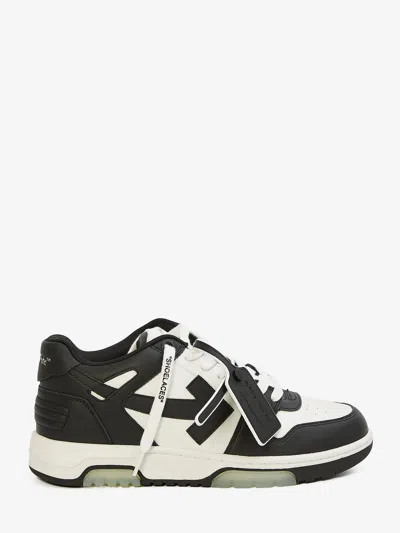 Off-white Low-top Sneakers With Iconic Branding And Rubber Sole In Black